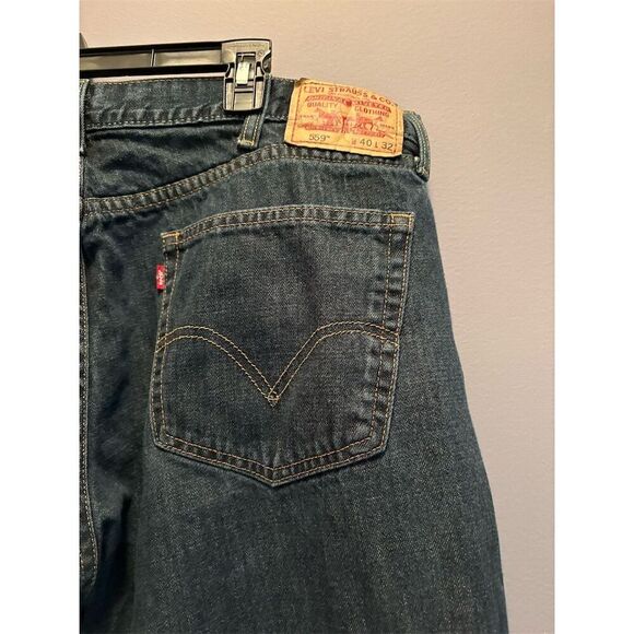 Levi's Men's 559 Relaxed Straight Jeans Blue Size 40BT 40x32 Dark Wash - Picture 8 of 11